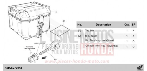 KIT,TOP BOX(AL) CRF1100D3R de 2024